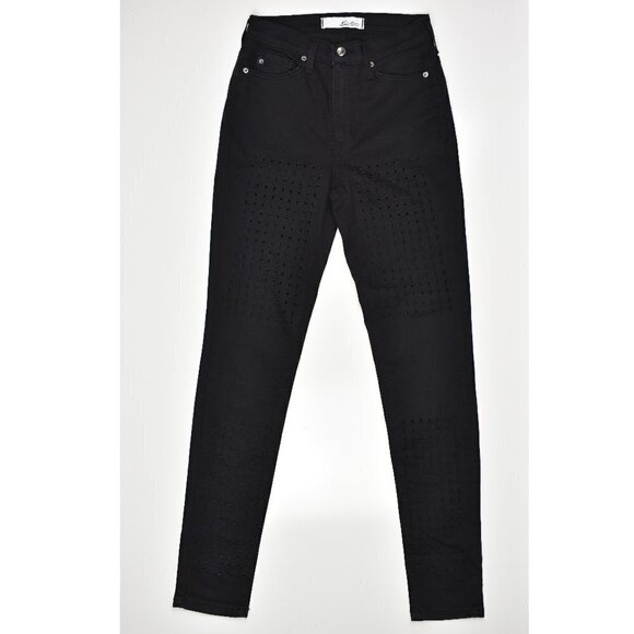 KanCan Perforated High Rise Skinny Black Jeans 5/26 - Picture 1 of 8